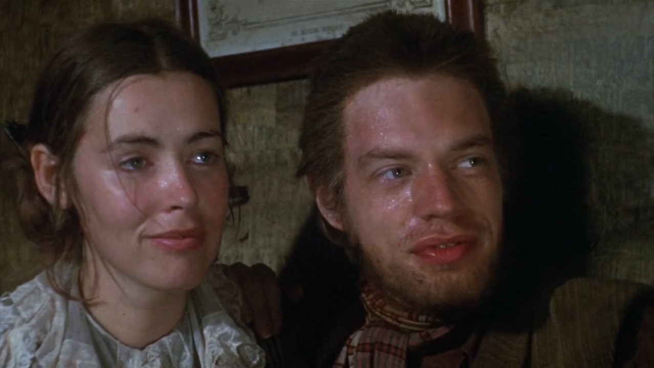 Foto mostra Mick Jagger no filme A Forca Será Tua Recompensa onde iniciaram as ideias para Sticky Fingers.